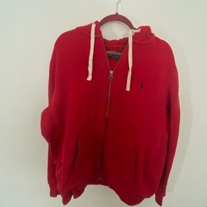 Polo Ralph Lauren Red Full Zip Hoodie